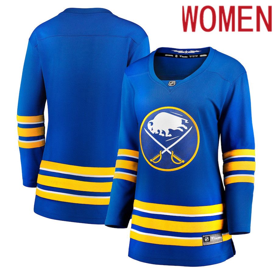 Women Buffalo Sabres Fanatics Branded Royal Home Breakaway NHL Jersey->women nhl jersey->Women Jersey